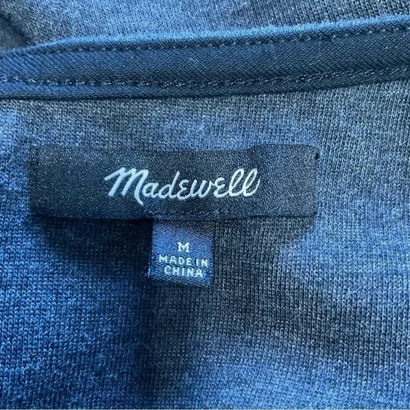 Madewell Charcoal Heather Gray Long bell sleeve Knit Tunic Dress Size M - Picture 14 of 14